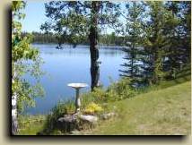 A view from the log cabin at Watch Lake, in the South Cariboo, BC, Canada