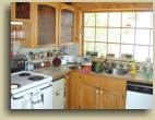 The kitchen in the Tidey Lodge