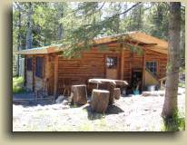 The Up Top log cabin at Watch Lake, in the South Cariboo, BC, Canada